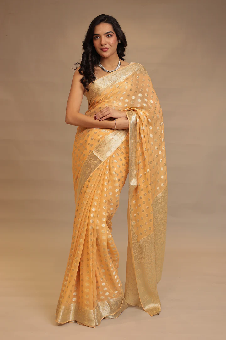 Weaving Banarasi Chiffon Saree