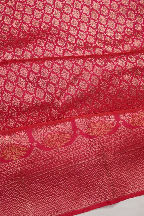 Kanchipuram Silk Brocade Pink Saree