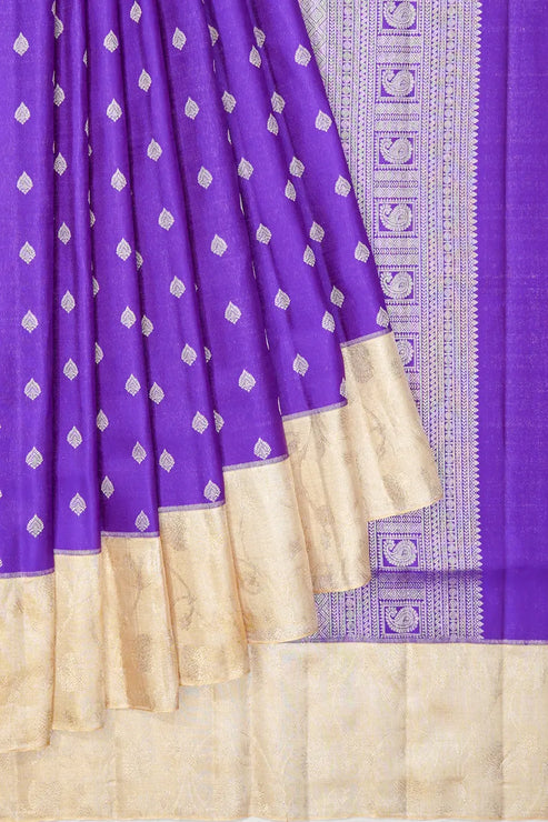 Taranga Kanchi Silk Butta Violet Saree