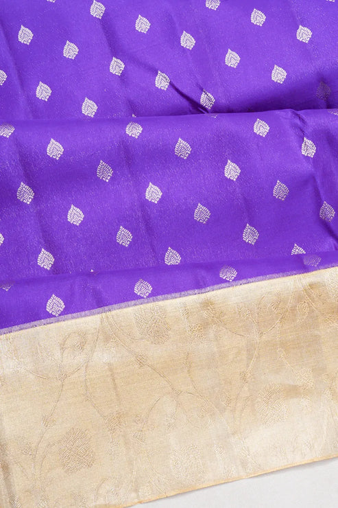 Taranga Kanchi Silk Butta Violet Saree