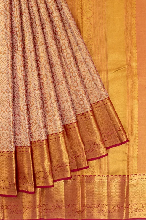 Taranga Kanchi Silk Tissue Brocade Red Saree